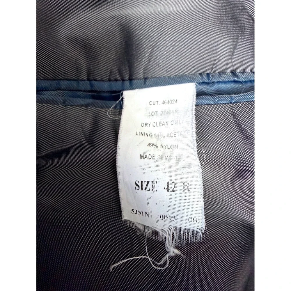 John Bartlett Mens 42R Blazer Charcoal Grey Salt Pepper Two Button Sport Coat
